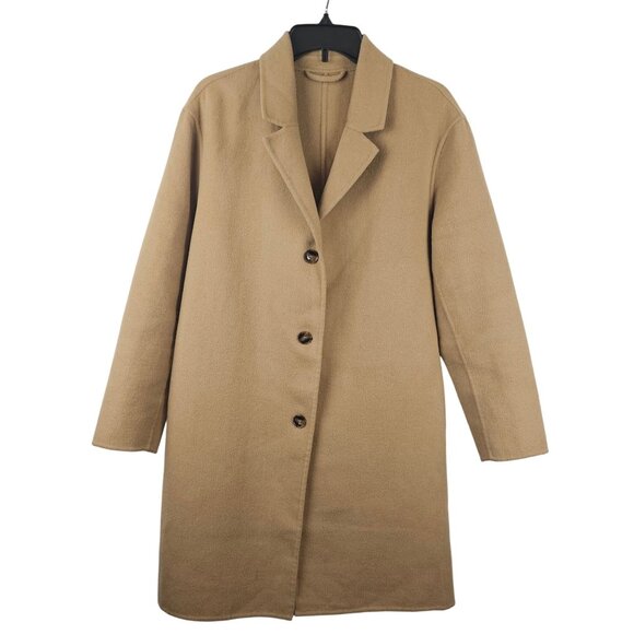 Womens 2 Business Casual Fall Winter Harvest Office Overcoat Tan & Other Stories - Picture 1 of 11